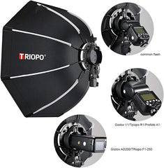Softbox octágono portátil Triopo KX-65 con grilla