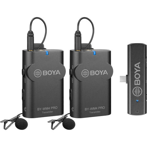 Sistema de micrófono inalámbrico digital 2.4 GHz para dispositivos USB-C BOYA BY-WM4 PRO-K6