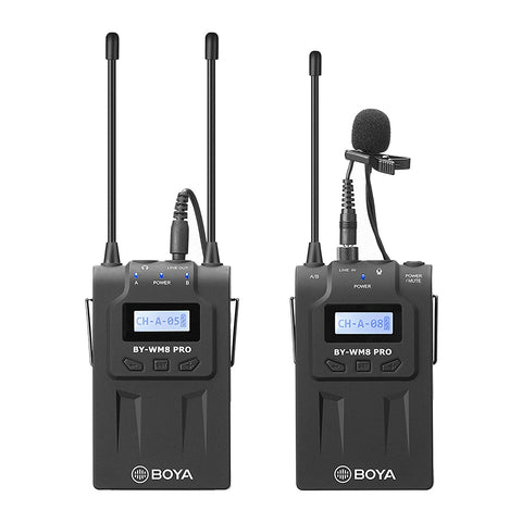 Sistema de micrófono inalámbrico UHF de doble canal Boya BY-WM8 Pro-K1