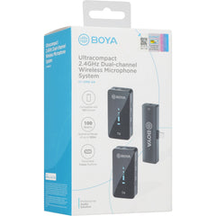 Sistema de micrófono digital inalámbrico 2.4 GHz para 2 personas con conector Lightning para dispositivos iOS BOYA BY-XM6-S4