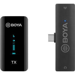 Sistema de micrófono digital inalámbrico 2.4 GHz con USB tipo C para dispositivos móviles BOYA BY-XM6-S5