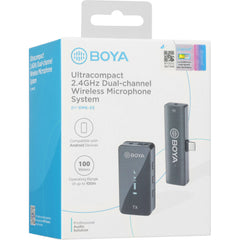 Sistema de micrófono digital inalámbrico 2.4 GHz con USB tipo C para dispositivos móviles BOYA BY-XM6-S5