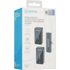 Sistema de micrófono digital 2.4 GHz inalámbrico para 2 personas con USB tipo C para dispositivos móviles BOYA BY-XM6-S6