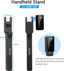 Soporte de mano para micrófono inalámbrico BOYA by-XM6 HM
