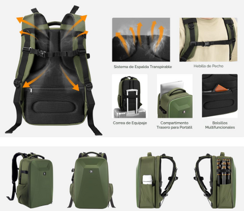 Mochila K&F Concept KF13.134V3 Verde 22L