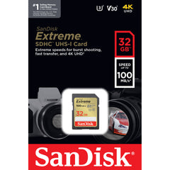 Tarjeta de memoria SanDisk Extreme UHS-I SDHC de 32 GB