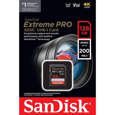 Tarjeta de memoria SanDisk Extreme PRO UHS-I SDXC de 128 GB