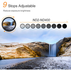 82mm Slim Variable/Fader NDX ND2~ND400 Blue Coated