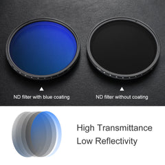 82mm Slim Variable/Fader NDX ND2~ND400 Blue Coated