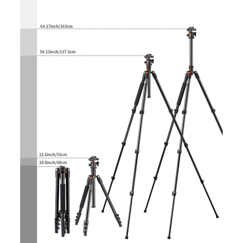 TRÍPODE CON CABEZAL DE BOLA K&F CONCEPT KF09.080V1