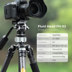 Cabezal Fluido de Vídeo K&F Concept FH-02 KF31.072