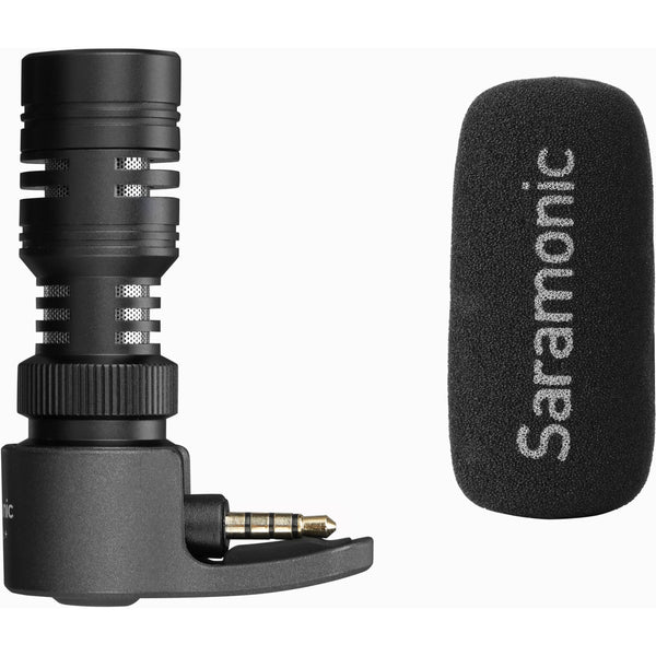 Micrófono direccional compacto con conector TRRS de 3,5 mm para dispositivos móviles SARAMONIC SMARTMIC+