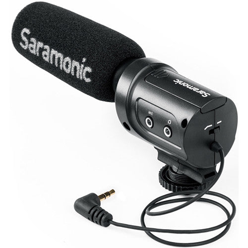 Mini micrófono de condensador direccional con soporte antivibración integrado SARAMONIC SR-M3