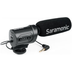 Mini micrófono de condensador direccional con soporte antivibración integrado SARAMONIC SR-M3