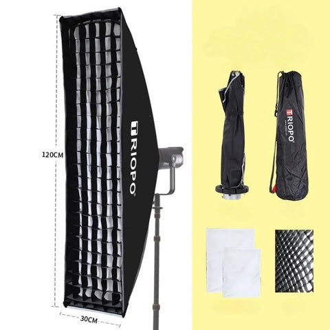 Softbox TRIOPO de Armado Rápido con grilla KD 30×120