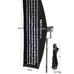 Softbox TRIOPO de Armado Rápido con grilla KD 30×120